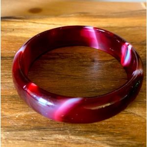 Red Marble Like Bangle